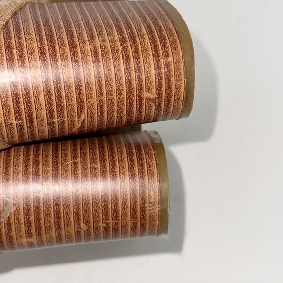 Bamboo Faux Suede Peep Toe Ankle Strap Block Heel Shoes 8/38 Y2K Boho Momcore - Picture 10 of 11